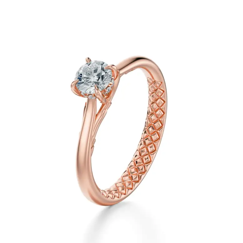 Pierścionek z różowego złota z diamentami AJPZ_151